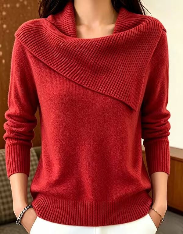 Pullover da donna casual con colletto rovesciato: comodo e versatile