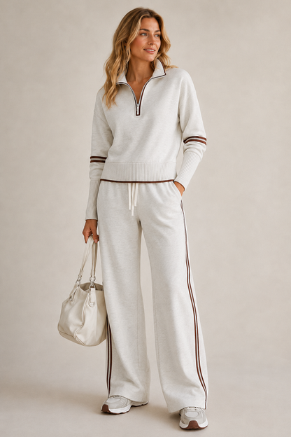 Women's zip-up sweatshirt and pants set - Comfortable and modern