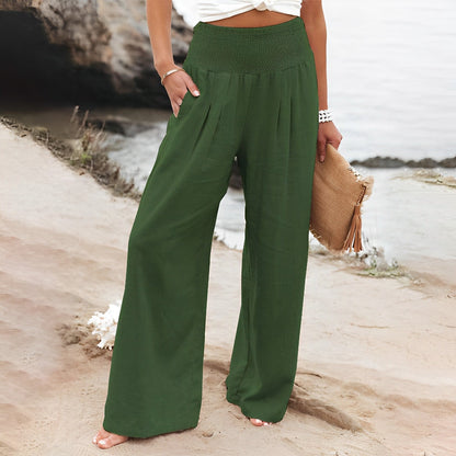 Pantaloni donna larghi e fluidi con vita comoda
