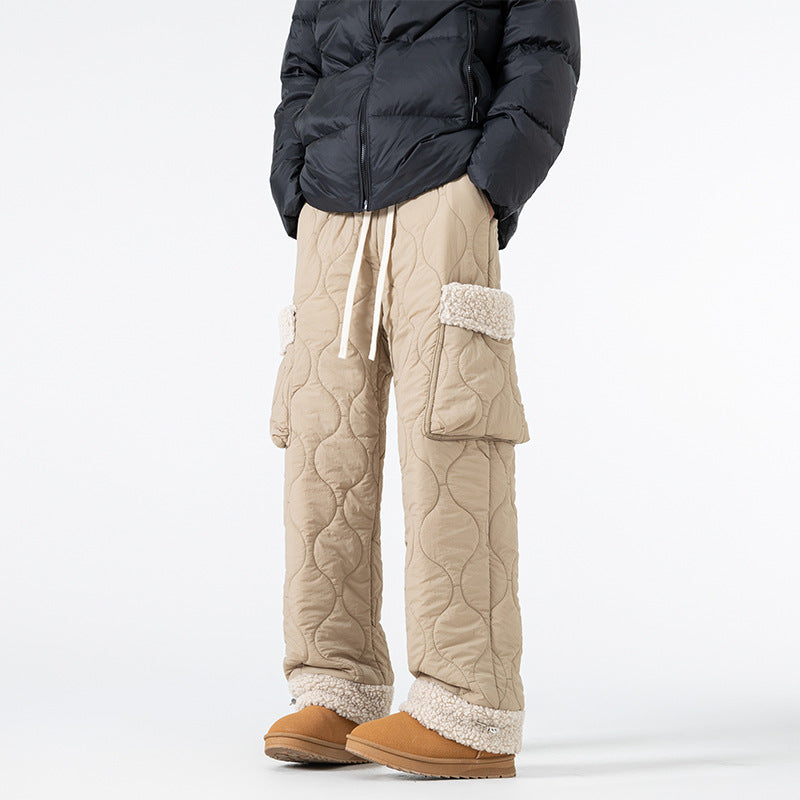 Pantalon de Ski Matelassé pour Homme – Pantalon d’Hiver Épais à Coupe Droite