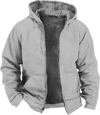 Veste imperméable et coupe-vent doublée en polaire pour homme