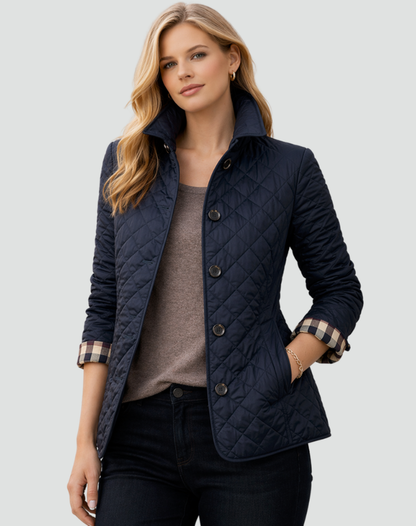 Veste femme matelassee a col et boutons - Elegante et pratique