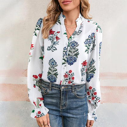 Women's printed chiffon blouse - Lightweight and elegant