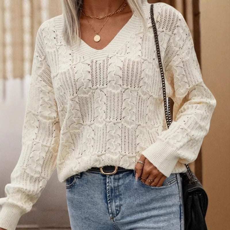 Women's open-knit lace-up top - Delicate and easy to wear