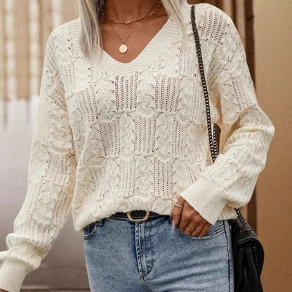 Women's open-knit lace-up top - Delicate and easy to wear