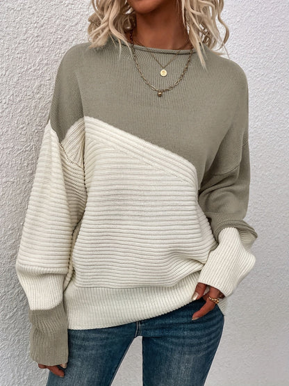 Women's relaxed-fit color-block sweater - Modern and soft