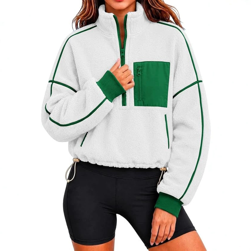 Sweat court femme a cordon - Decontracte et moderne