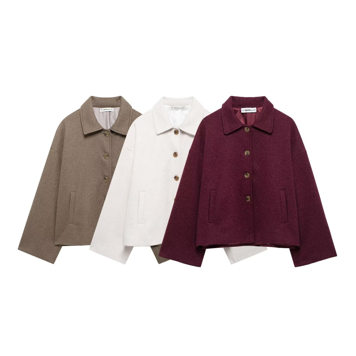 Women's short notched-collar coat - Chic and soft