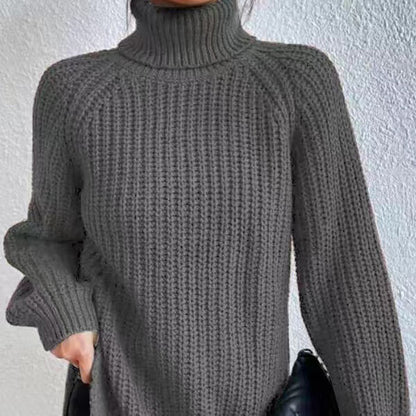 Women's sweater with a split mock neck – Soft and comfortable