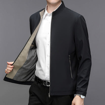 Veste légère homme à col montant et poches latérales – Bomber décontracté idéal pour le printemps et l'automne
