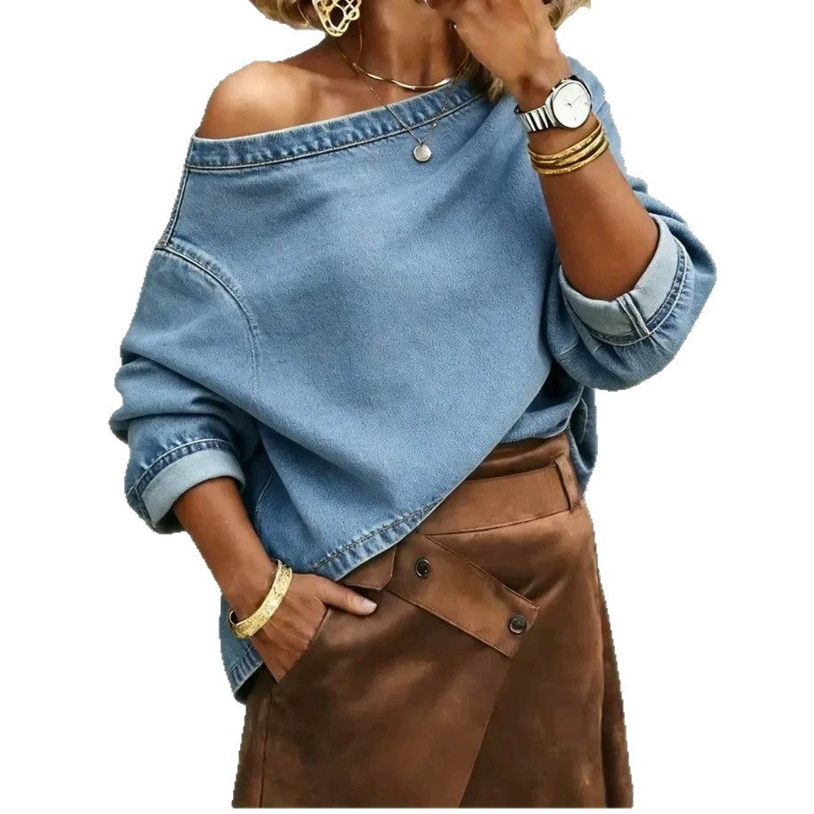 Chemise en jean femme manches longues - Casual et polyvalente