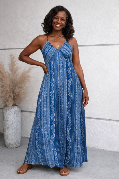 Abito maxi da donna stampato – Taglio fluido e aspetto estivo