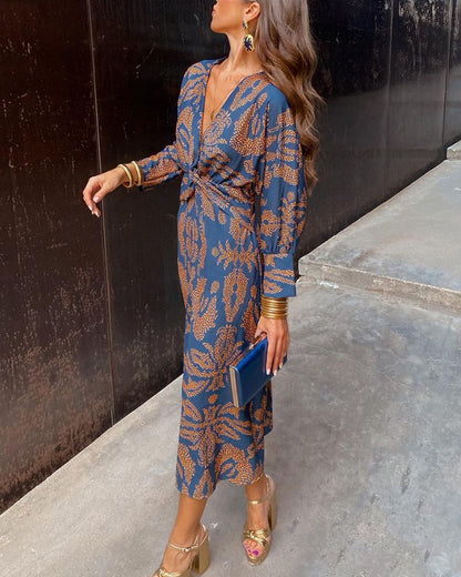 Robe Midi Élégante à Décolleté en V Femme – Coupe Flatteuse, Détail Raffiné