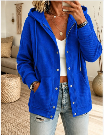 Cardigan da donna con cappuccio e coulisse - Casual e confortevole