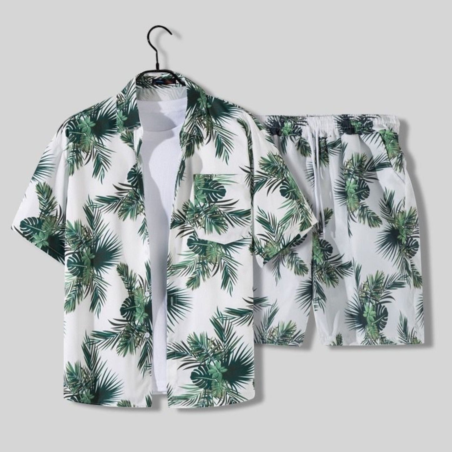 Ensemble Tropical Élégant Homme – Chemise et Short Décontracté Été