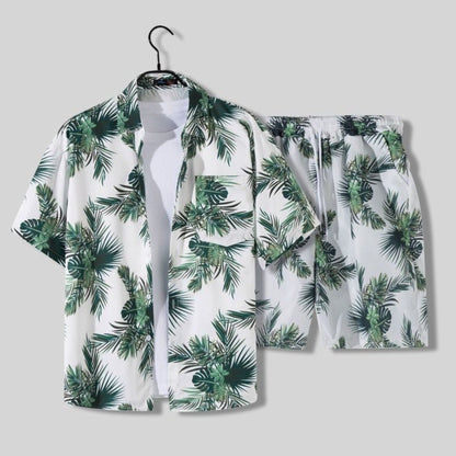 Ensemble Tropical Élégant Homme – Chemise et Short Décontracté Été