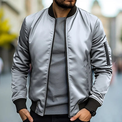 Blouson Bomber Homme à Fermeture Éclair – Stylé et Tendance
