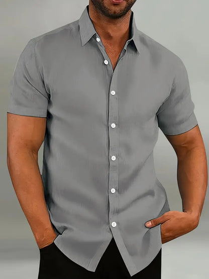 Chemise légère à manches courtes pour homme – Haut décontracté et respirant