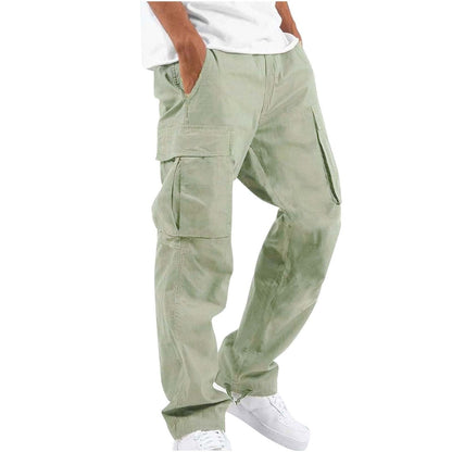 Pantalon Cargo Homme Coupe Ample à Jambes Larges – Pantalon Décontracté en Coton Mélangé