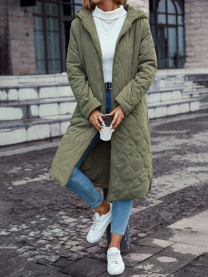 Cappotto trapuntato da donna con cappuccio – Caldo e pratico