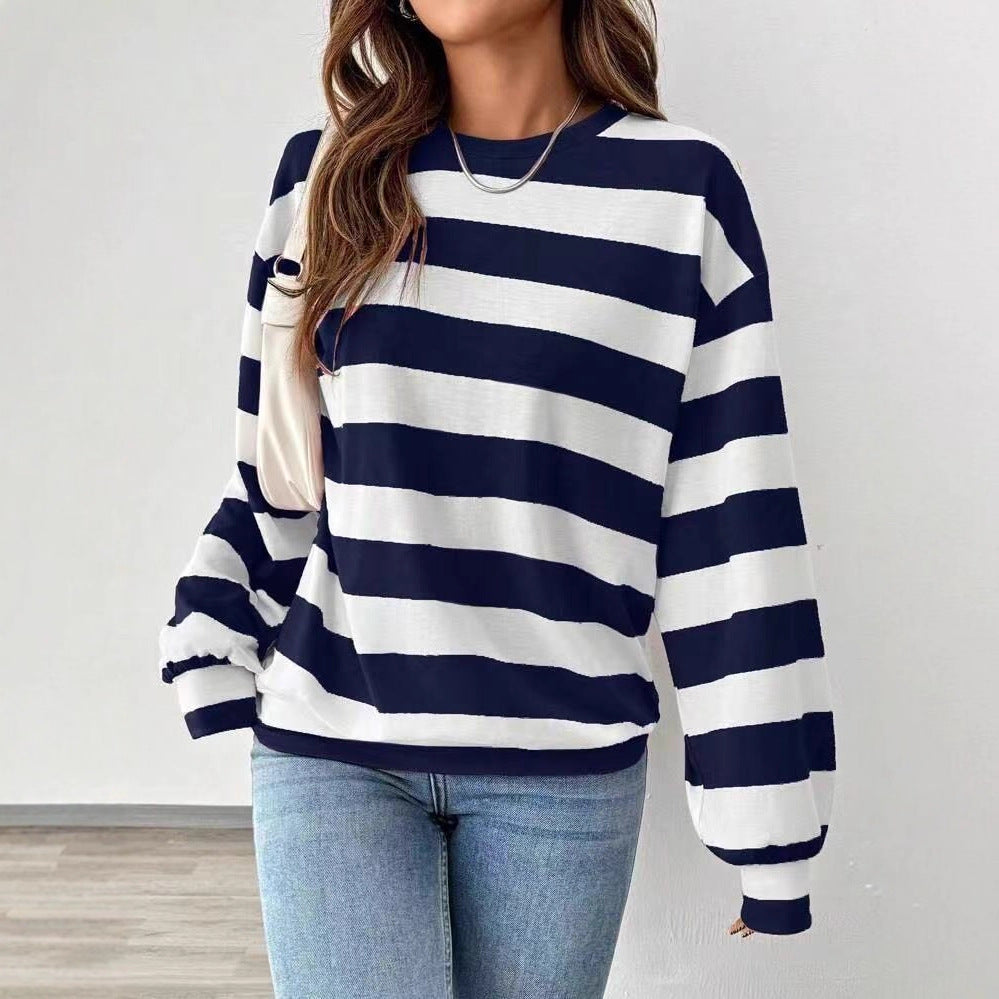 Women's striped long-sleeve top - Casual and modern