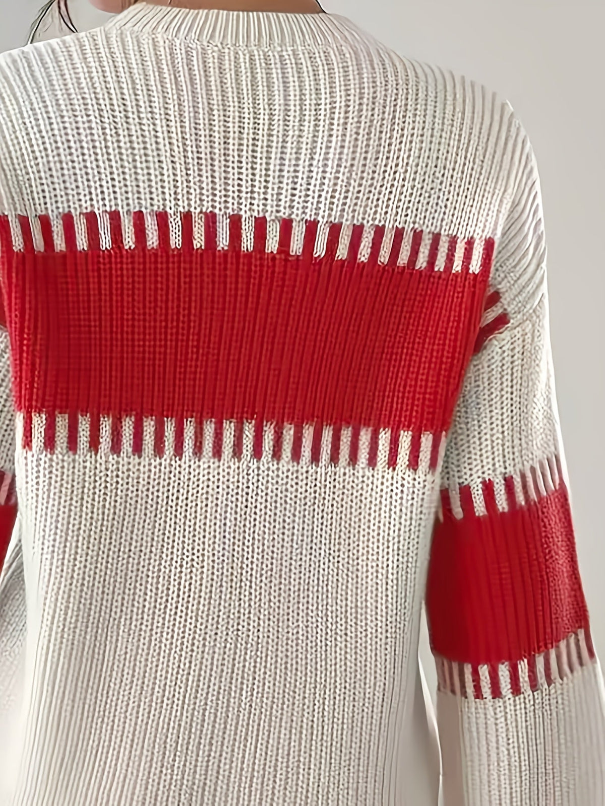 Women's color-block striped sweater – Trendy and soft