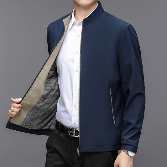Men's lightweight jacket with stand-up collar and side pockets – Casual bomber ideal for spring and autumn