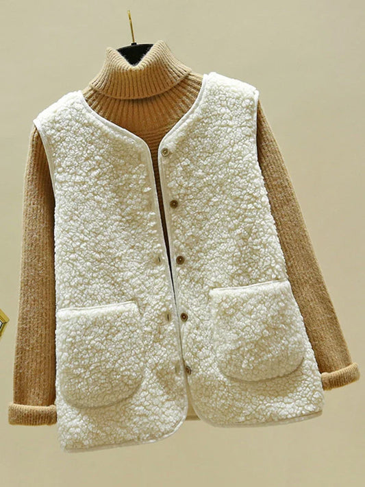 Gilet sans manches chaud pour femme