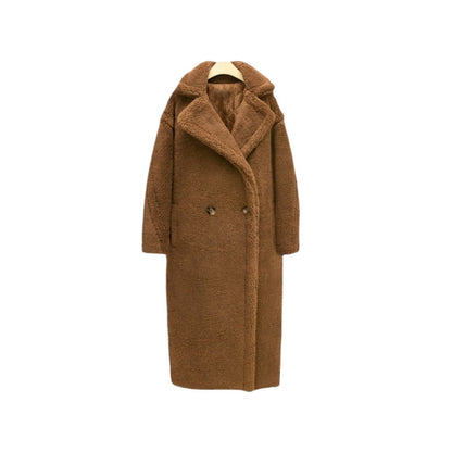 Premium long coat in imitation fur for women – Elegant and fluffy winter coat