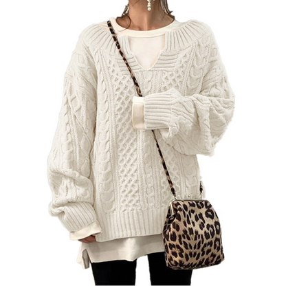 Pull epais femme torsade - Chaud et decontracte