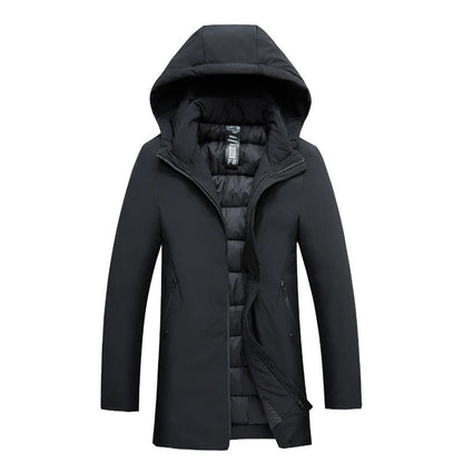 Parka Mi-Longue à Capuche pour Homme – Manteau d’Hiver Chaud