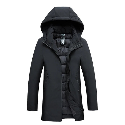 Parka Mi-Longue à Capuche pour Homme – Manteau d’Hiver Chaud