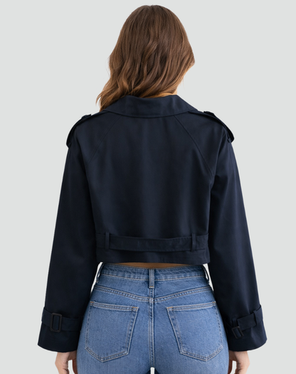 Trench femme court en coton coupe regular - Classique et polyvalent