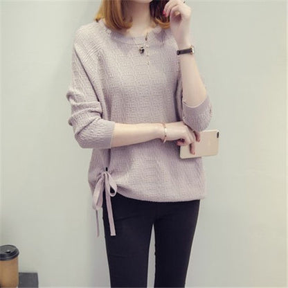 Women's oversized plus-size crew-neck sweater - Comfortable and versatile