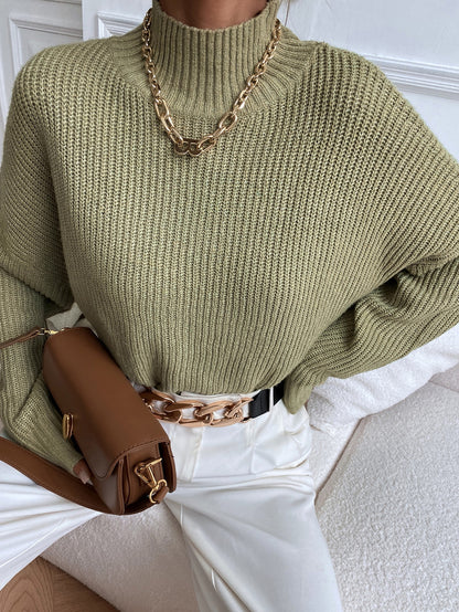 Pull col roule femme coupe ample - Minimaliste et chaud