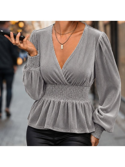 Flowy Long-Sleeve Blouse for Women – Chic and Lightweight