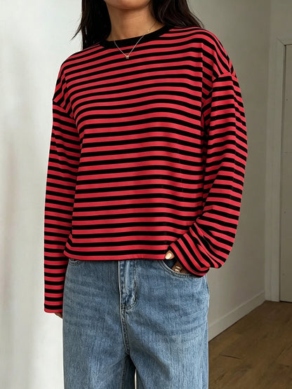 T-shirt da donna girocollo color block - Morbido e versatile