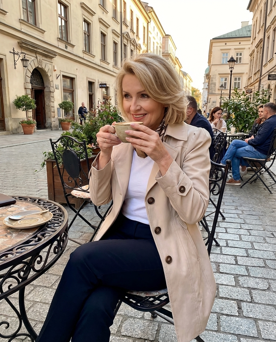 Manteau femme vintage long boutonne - Elegant et raffine
