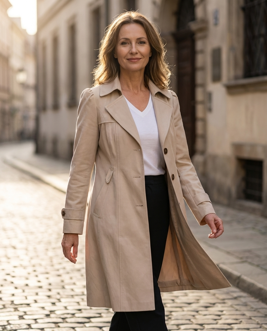 Manteau femme vintage long boutonne - Elegant et raffine