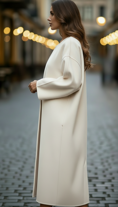 Abrigo largo extragrande para mujer – Estilo elegante y corte informal para invierno
