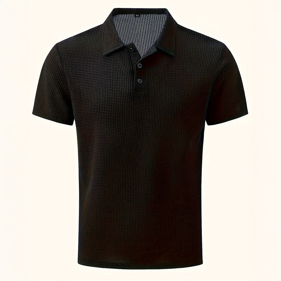 Polo Homme Décontracté Ultra-Doux Extensible – Top Tricot à Manches Courtes Confort
