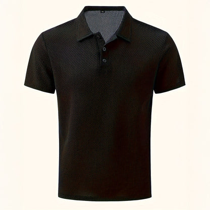 Polo Homme Décontracté Ultra-Doux Extensible – Top Tricot à Manches Courtes Confort