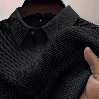 Polo Homme Décontracté Ultra-Doux Extensible – Top Tricot à Manches Courtes Confort