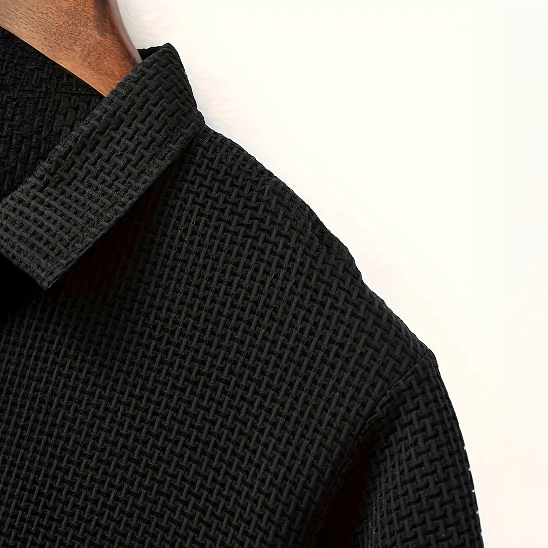 Polo Homme Décontracté Ultra-Doux Extensible – Top Tricot à Manches Courtes Confort