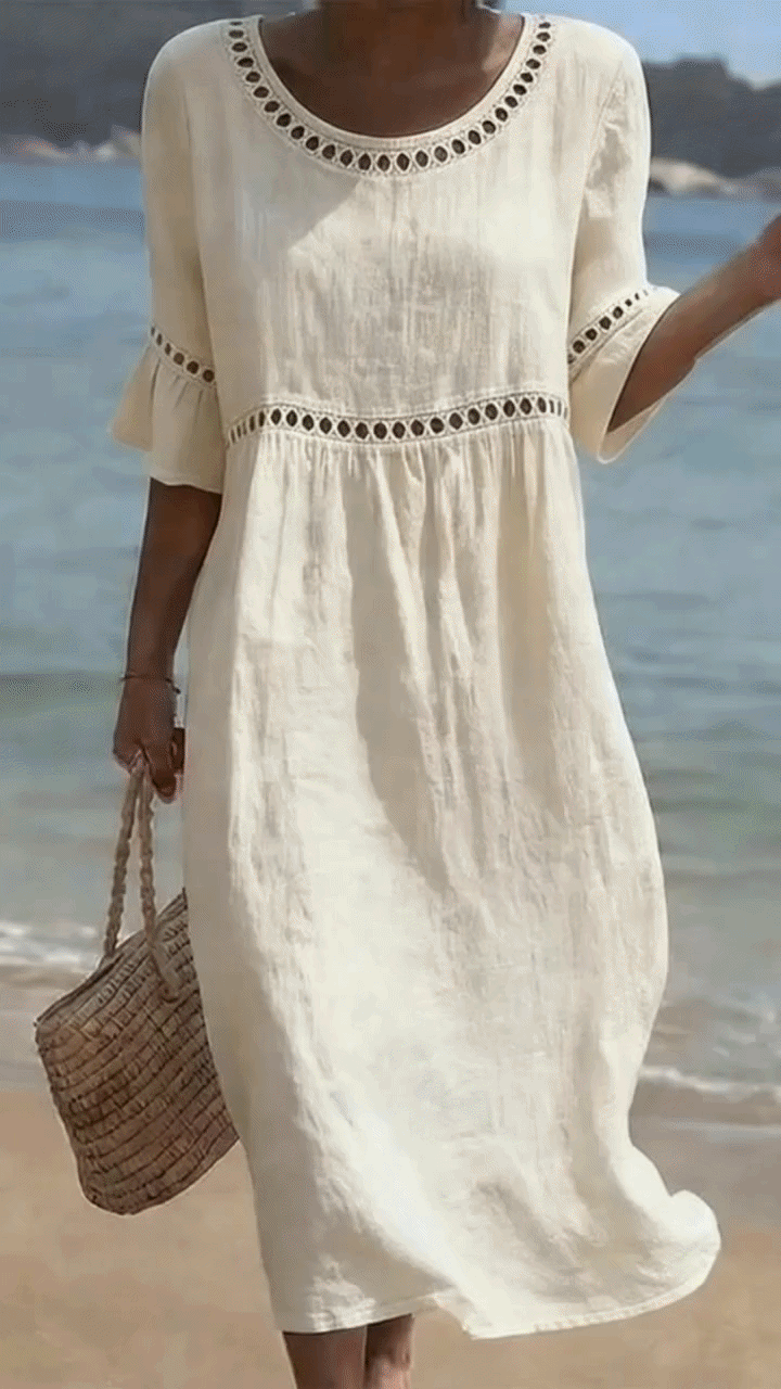 Robe midi femme ventre floute - Elegante et flatteuse