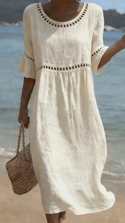 Robe midi femme ventre floute - Elegante et flatteuse
