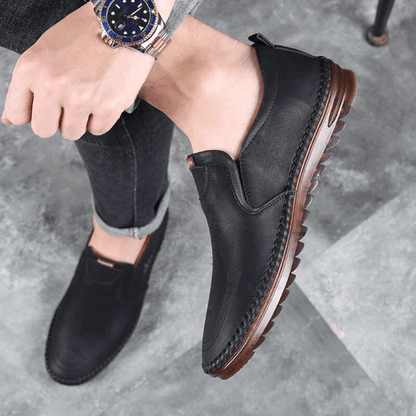 Hommes Respirant Cuir Chaussures – Robustes, Élégantes, Orthopédiques