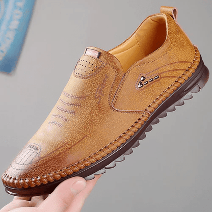 Hommes Respirant Cuir Chaussures – Robustes, Élégantes, Orthopédiques