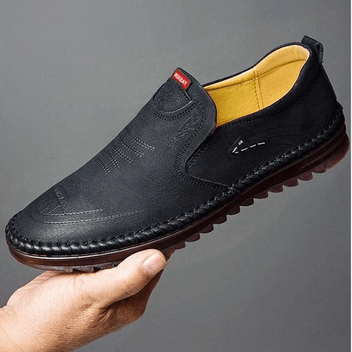 Hommes Respirant Cuir Chaussures – Robustes, Élégantes, Orthopédiques