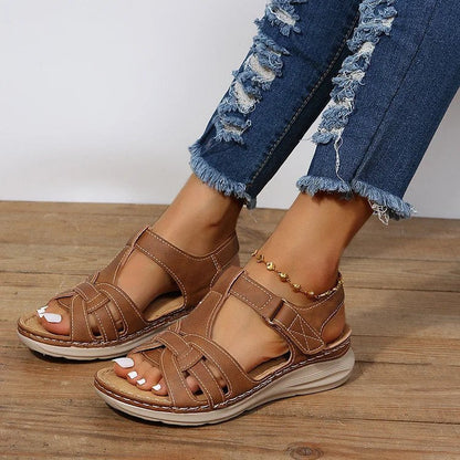 Sandales Orthopédiques Décontractées en Cuir Femme – Polyvalentes, Élégantes